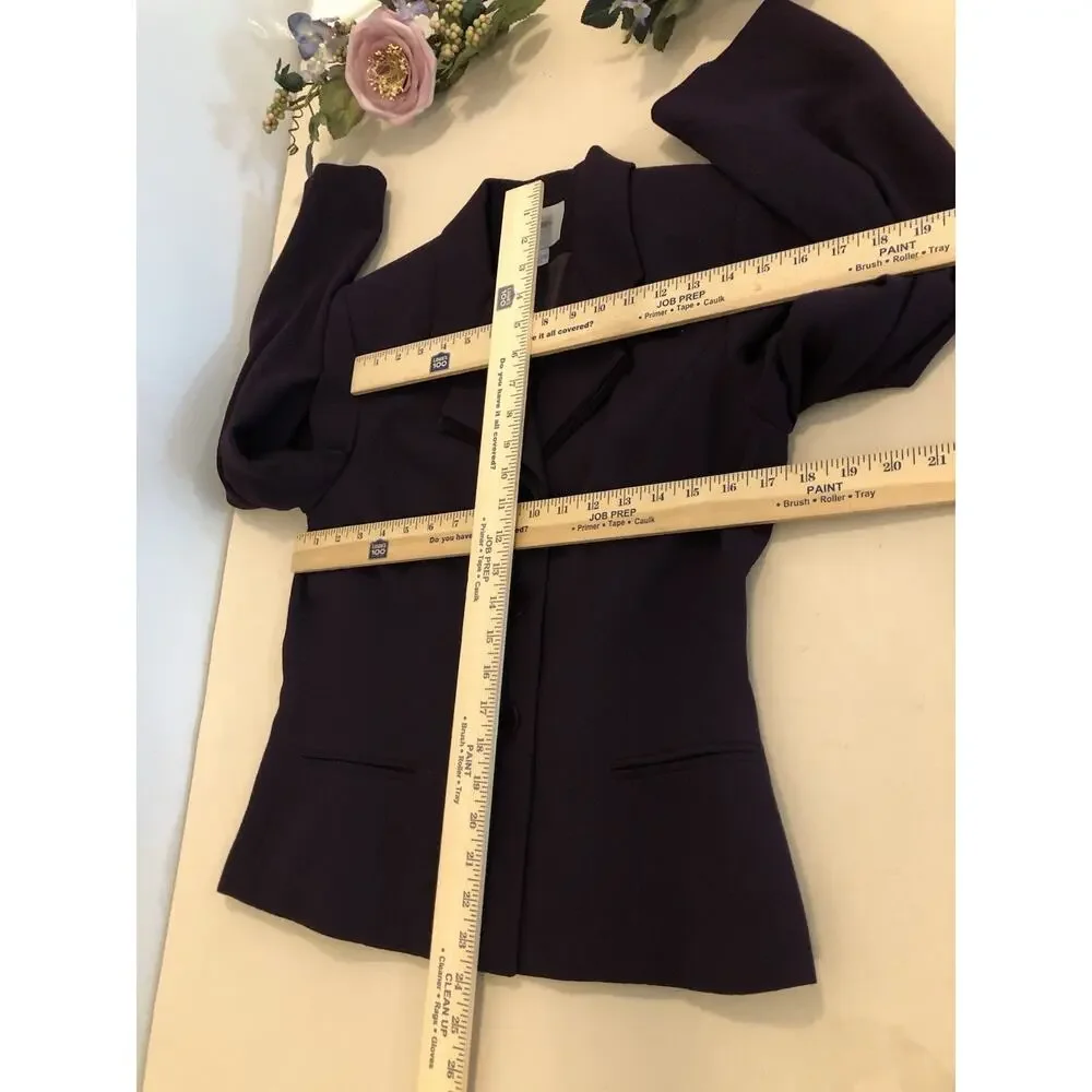 Jacqueline Ferrar Jacket Suit Purple Lined Long Sleeve 6‎ Lined Dark Academia